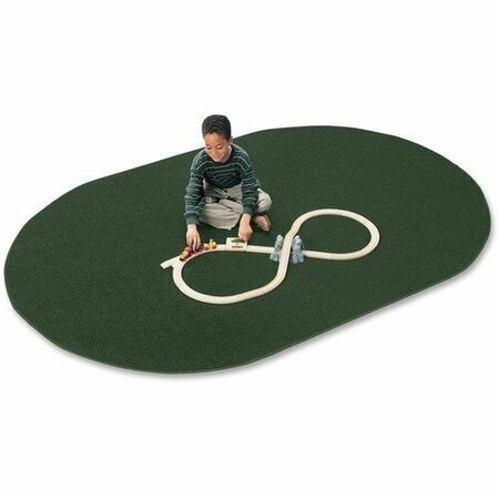 CARPETS FOR KIDS Rug, Anti-static, Nylon, KIDplyBacking, Oval, 6ft x9ft , Emerald CPT2169306
